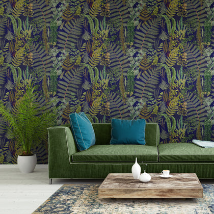 Green Sanctuary Anthracite - Green Sanctuary Anthracite Wallcovering | Mind the Gap