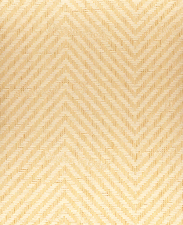 Carrara Ivory Chevron Grasscloth Wallcovering | Fentucci