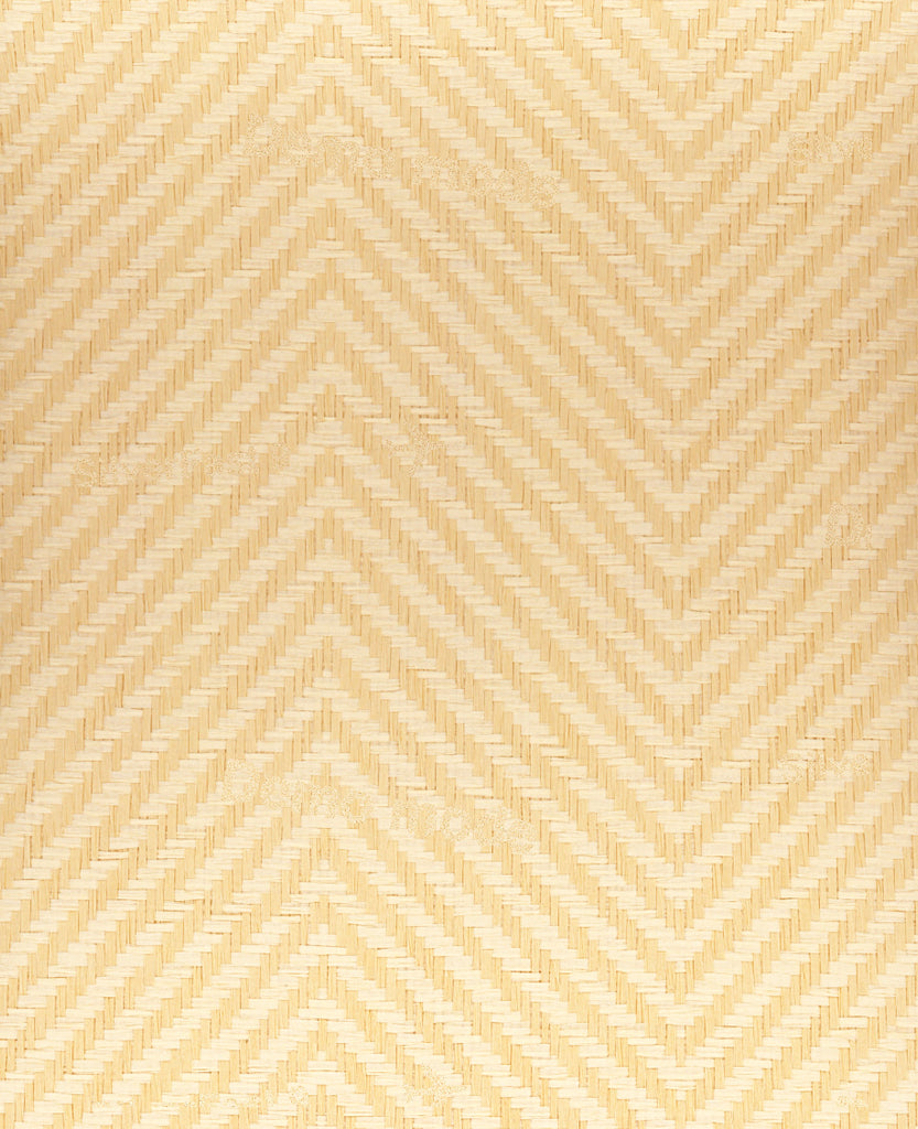 Carrara Ivory Chevron Grasscloth Wallcovering | Fentucci