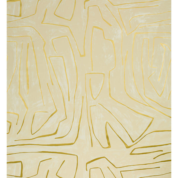 Graffito - Ivory/Gold Beige By Lee Jofa Modern | Kelly Wearstler Wallcoverings Ii |Abstract Modern Wallcovering Murals / Panels