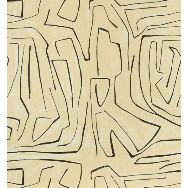 Graffito - Linen/Onyx Beige By Lee Jofa Modern | Kelly Wearstler Wallcoverings Ii |Abstract Modern Wallcovering Murals / Panels