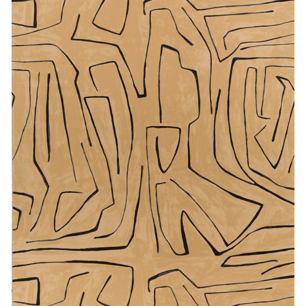 Graffito - Sand/Black Brown By Lee Jofa Modern | Kelly Wearstler Wallcoverings Ii |Abstract Modern Wallcovering Murals / Panels