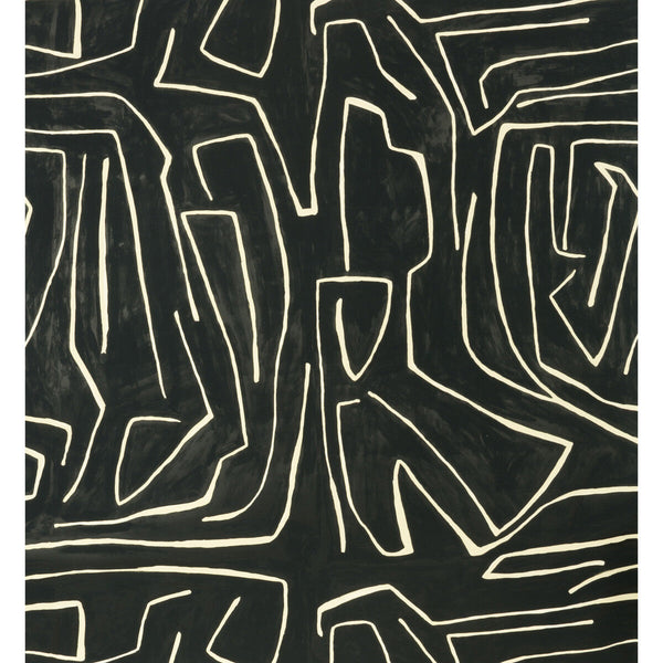 Graffito - Onyx/Beige Black By Lee Jofa Modern | Kelly Wearstler Wallcoverings Ii |Abstract Modern Wallcovering Murals / Panels