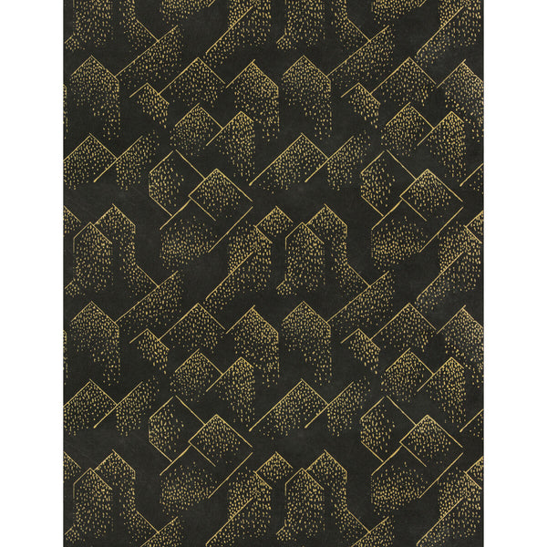 Brink Paper - Gold/Onyx Black By Lee Jofa Modern | Kelly Wearstler Wallcoverings Iii | Modern Wallcovering