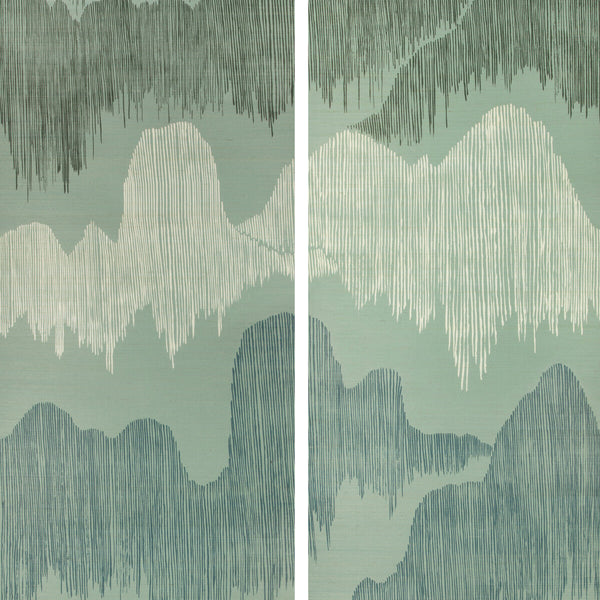Cascadia Paper - Teal Multi By Lee Jofa Modern | Kelly Wearstler Wallcoverings Iv | Modern Wallcovering Murals / Panels