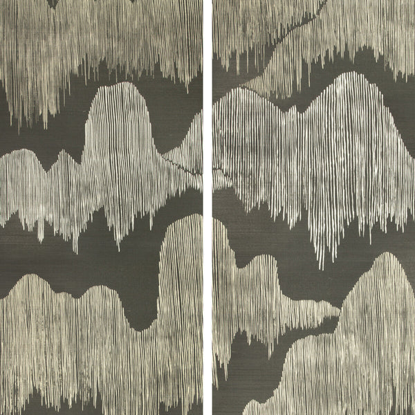 Cascadia Paper - Noir Black By Lee Jofa Modern | Kelly Wearstler Wallcoverings Iv | Modern Wallcovering Murals / Panels