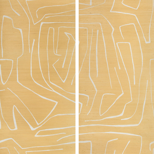 Graffito Ii - Golden Rod Yellow By Lee Jofa Modern | Kelly Wearstler Wallcoverings Iv |Abstract Modern Wallcovering Murals / Panels