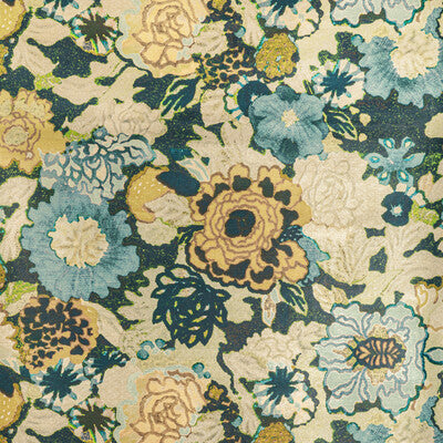 Arioso Paper - Marine/Citron Multi By Lee Jofa Modern | Rhapsody Wallcovering | Botanical & Floral Wallcovering Print