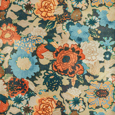 Arioso Paper - Sea/Spice Multi By Lee Jofa Modern | Rhapsody Wallcovering | Botanical & Floral Wallcovering Print