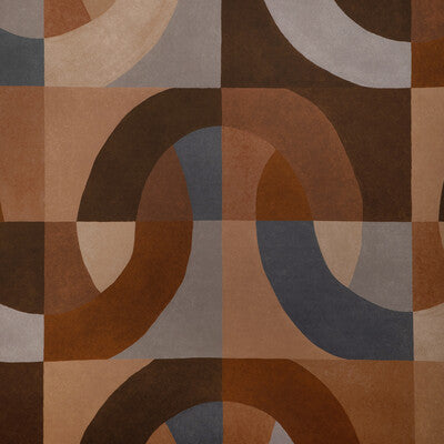Colonnade Paper - Cinnabar Brown By Lee Jofa Modern | Kelly Wearstler Wallcoverings Vii |Modern Geometric Wallcovering
