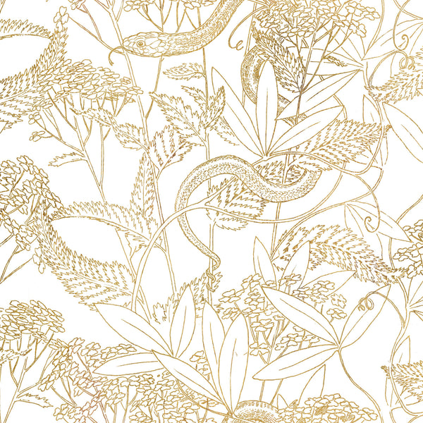 Garden Snake Gold | Poppy Print Studio Wallcovering