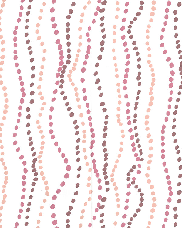 Ginza Magenta Plum Pink on White Screen Printed | China Seas