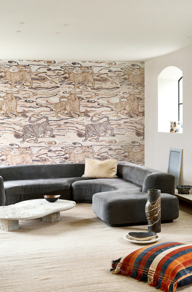 Tigres Pearl Linen  Wallpaper | Arte Europe
