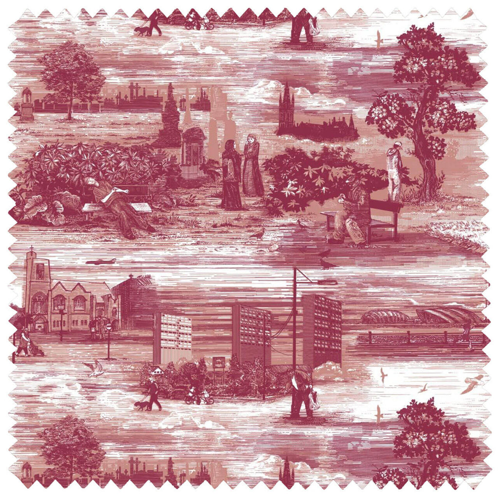 Glasgow Toile Linen Reds