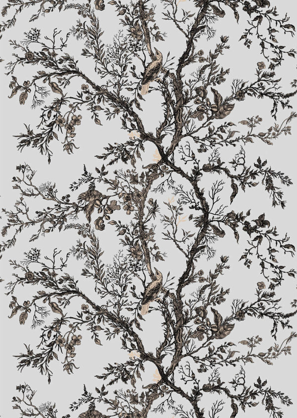 Golden Oriole Wallcovering Carrara White | Timorous Beasties