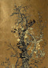 Golden Oriole Wallcovering Panels Black & Gold on Gold Leaf