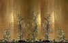 Golden Oriole Wallcovering Panels Black & Gold on Gold Leaf
