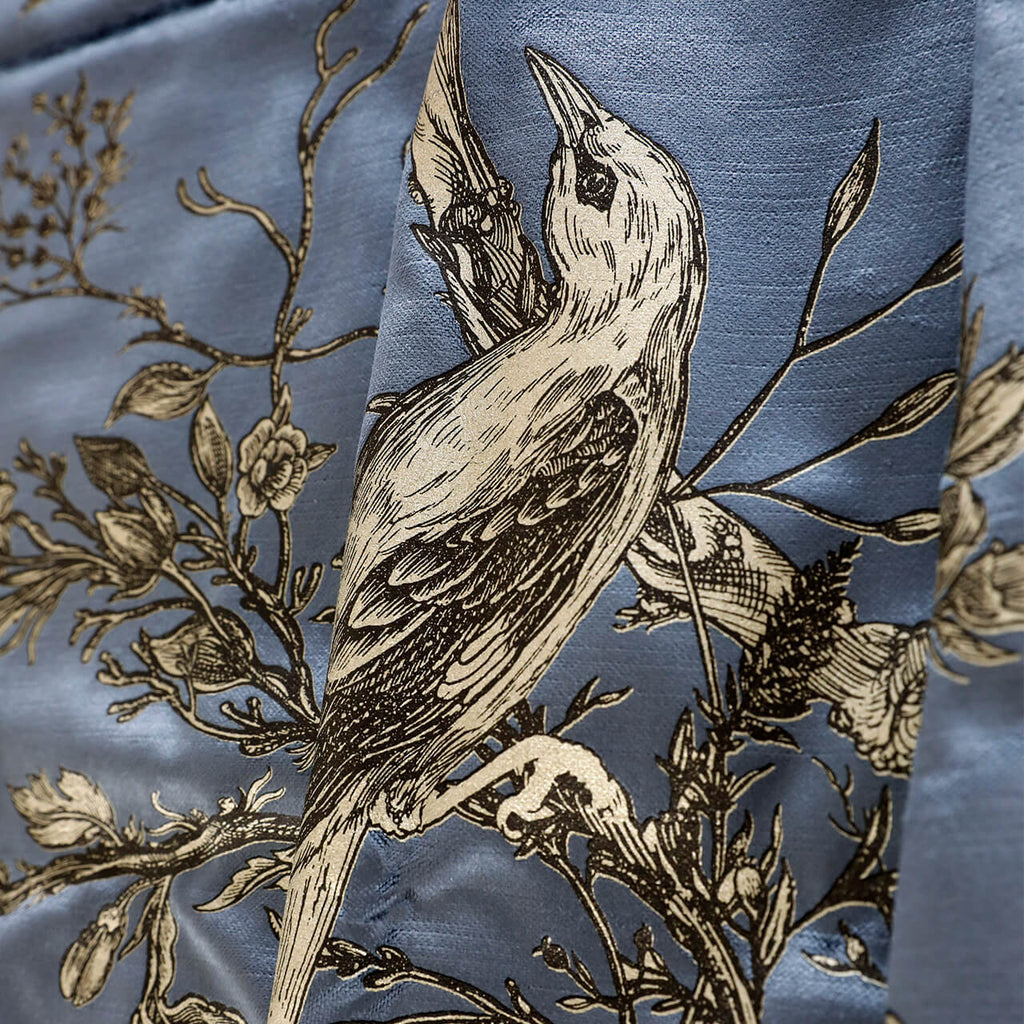 Golden Oriole Velvet Black & Gold on Pewter
