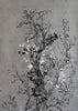 Golden Oriole Wallcovering Panels Silver & Black on Silver Leaf