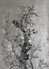 Golden Oriole Wallcovering Panels Silver & Black on Silver Leaf