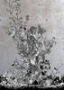 Golden Oriole Wallcovering Panels Silver & Black on Silver Leaf
