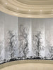 Golden Oriole Wallcovering Panels Silver & Black on Silver Leaf