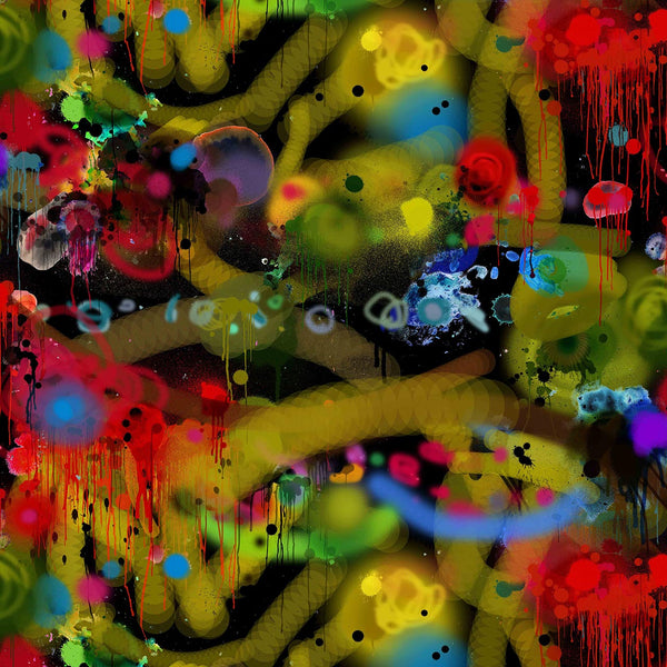 Graffiti Allover Wallcovering Black | Timorous Beasties