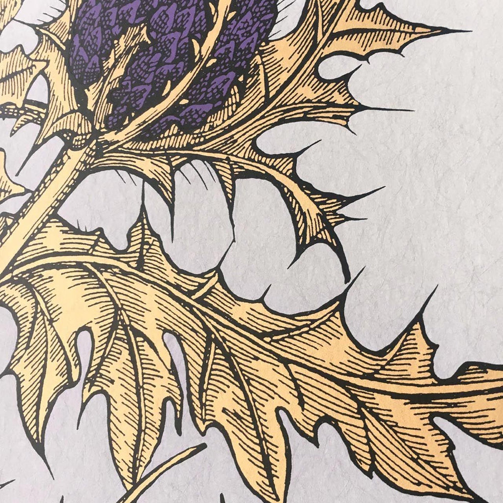 Grand Thistle Gold & Purple on Stone