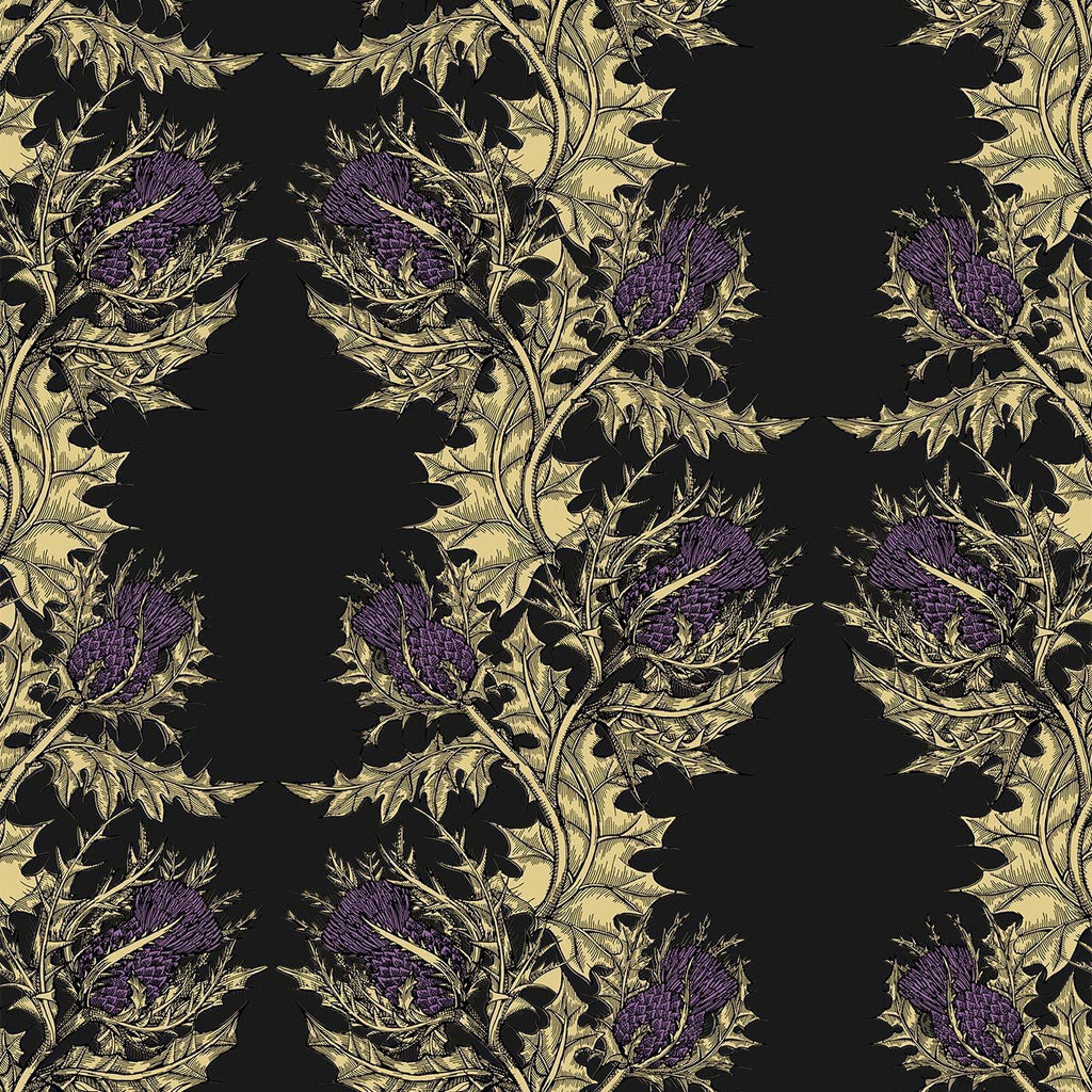 Grand Thistle Gold & Purple on Black