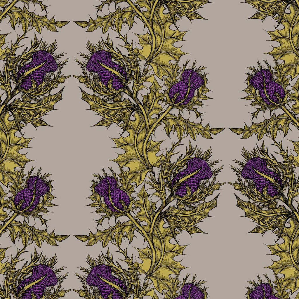 Grand Thistle Gold & Purple on Stone