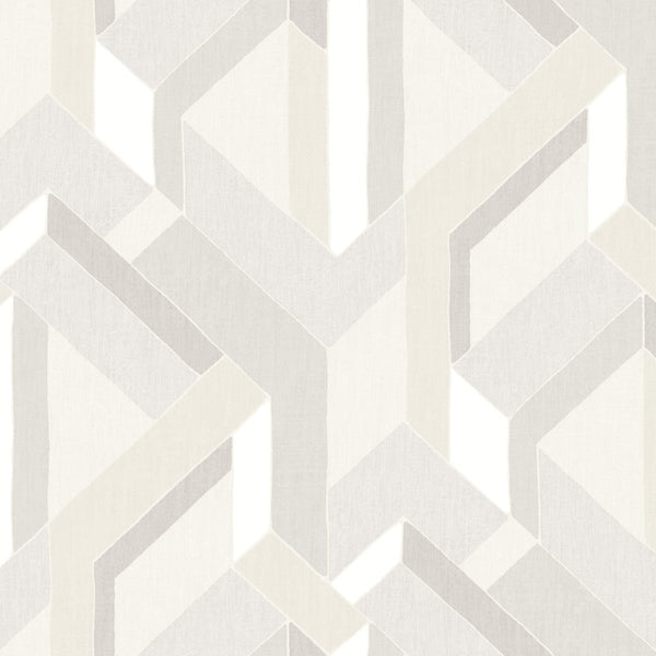 Harriet Geometric Milkglass - Off-White Commercial Wallcovering | Koroseal