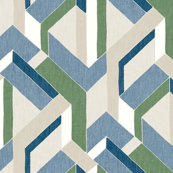 Harriet Geometric Morning Calm - Off-White Commercial Wallcovering | Koroseal