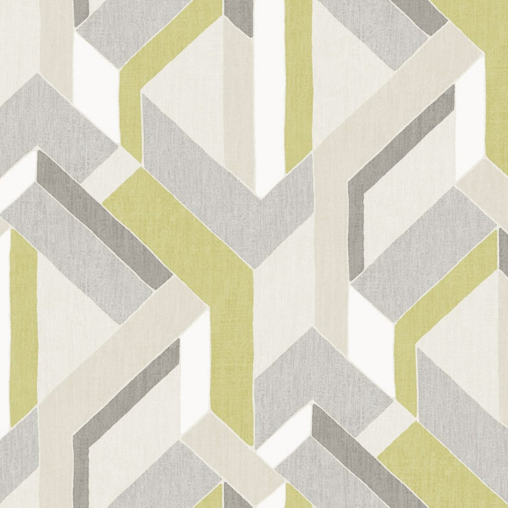 Harriet Geometric Wasabi  Wallpaper (Ha21-10) | Koroseal Type 2 Vinyl | Koroseal