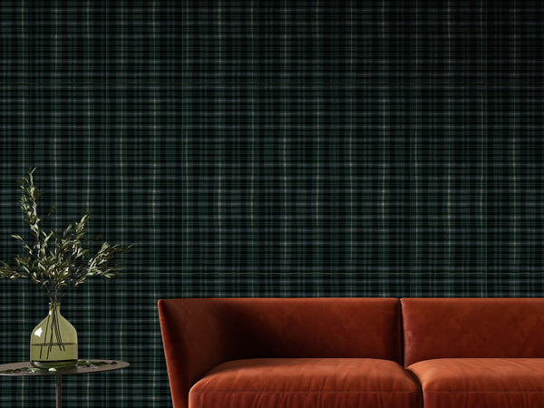 Hank Blue - Dark Green Commercial Wallcovering | Koroseal