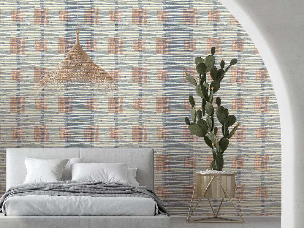 Hatch Denim  Wallpaper (Srd-Hat-01) | Sarah Rowland | Koroseal