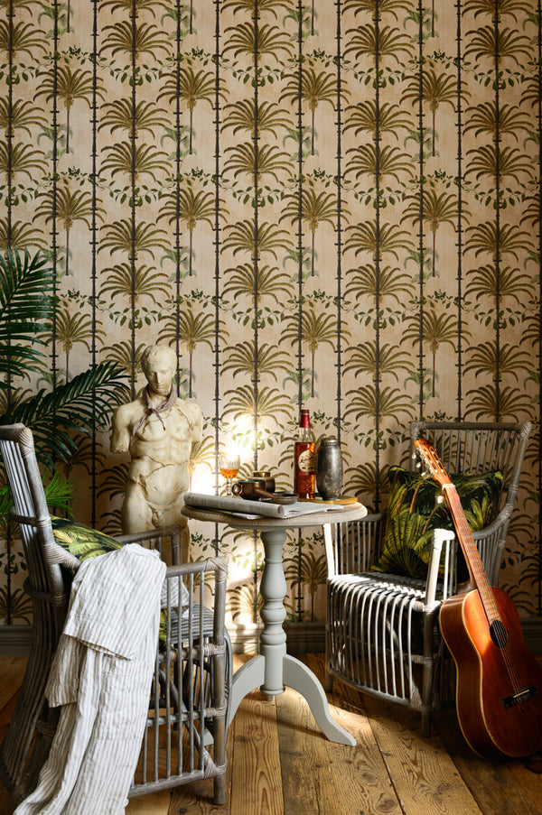 Havana Taupe - Taupe, Green, Brown Wallcovering | Mind the Gap