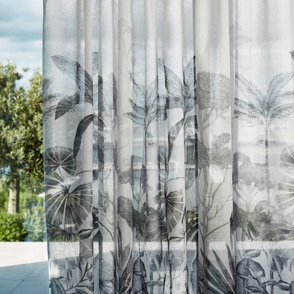 Floreana Sheer Black Earth/Tranquility | Harlequin