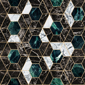 Hexa Onyx - Metallic Edition Wallcovering | Mind the Gap
