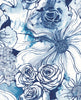Malibu PS Ink Rose Contemporary Floral - Celtic Blue | Peel and Stick Removable Wallpaper