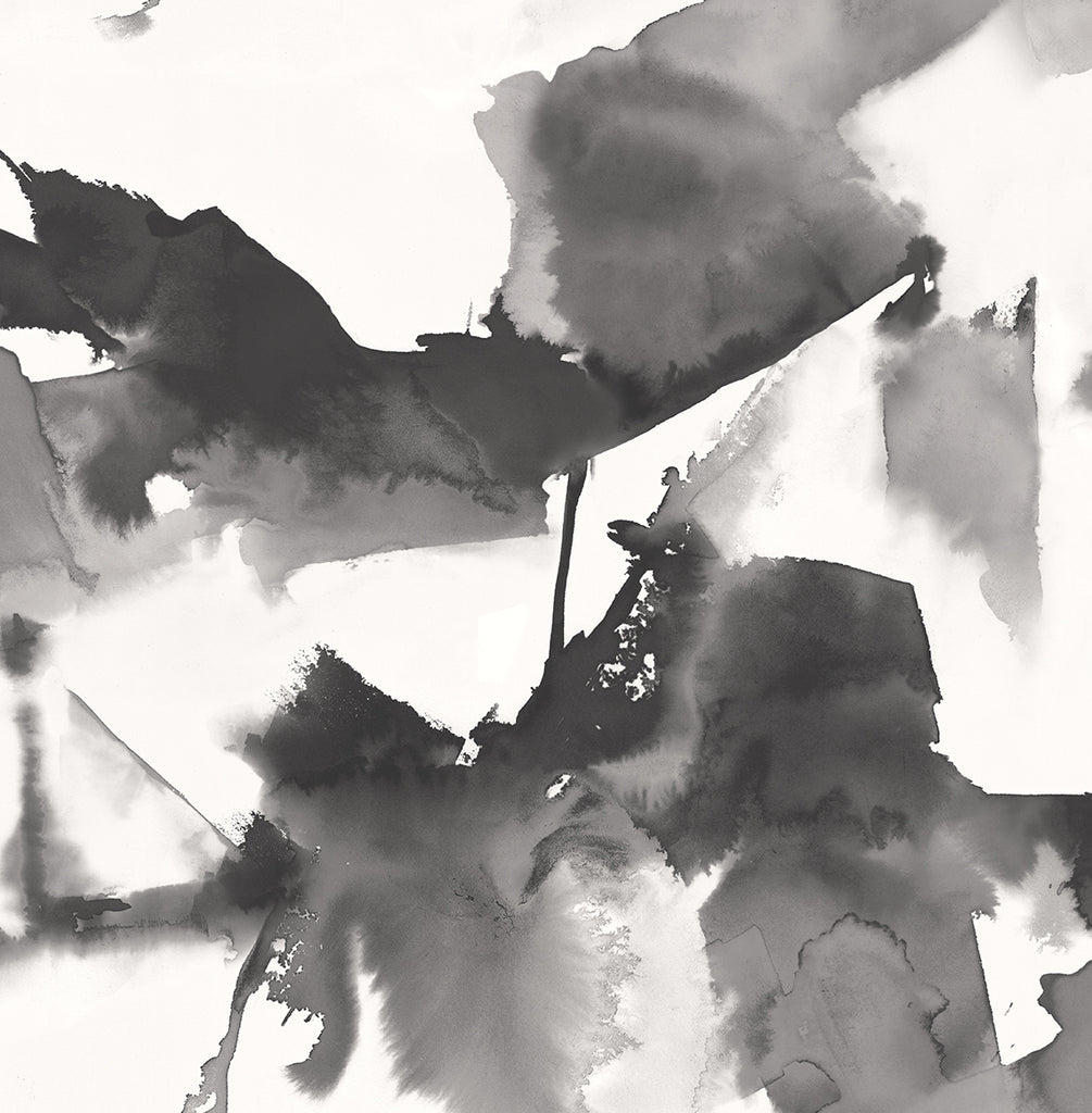 Malibu PS Watercolor Block Contemporary Abstract - Inkwell | Peel and Stick Removable Wallpaper