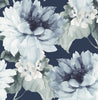 Malibu PS Watercolor Floral Contemporary Floral - Navy Blue & Slate Green | Peel and Stick Removable Wallpaper