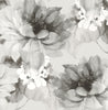 Malibu PS Watercolor Floral Contemporary Floral - Ash & Metallic Silver | Peel and Stick Removable Wallpaper
