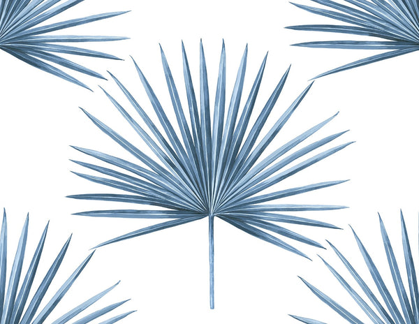 Malibu Ps Pacific Palm Coastal Botanical - Coastal Blue | Peel and Stick Removable Wallcovering