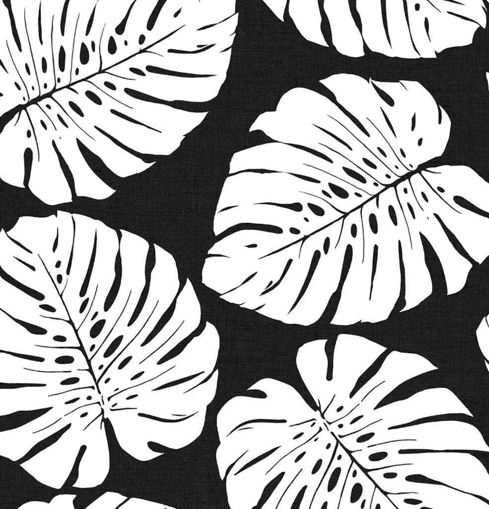 Malibu PS Monstera Leaf Tropical Botanical - Shadow | Peel and Stick Removable Wallpaper