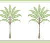 Malibu PS Montgomery Palm Border Coastal Botanical - Green Tea | Peel and Stick Removable Wallpaper
