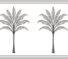 Malibu PS Montgomery Palm Border Coastal Botanical - Harbor Grey | Peel and Stick Removable Wallpaper