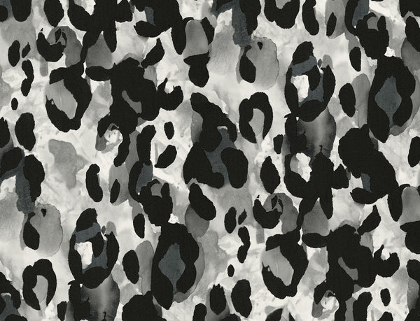 Malibu Ps Leopard Print Contemporary Animal Print - Anchored Grey | Peel and Stick Removable Wallcovering