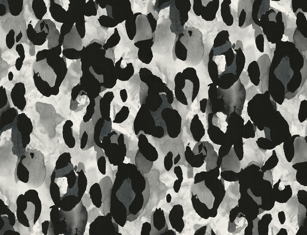 Malibu PS Leopard Print Contemporary Animal Print - Anchored Grey | Peel and Stick Removable Wallpaper