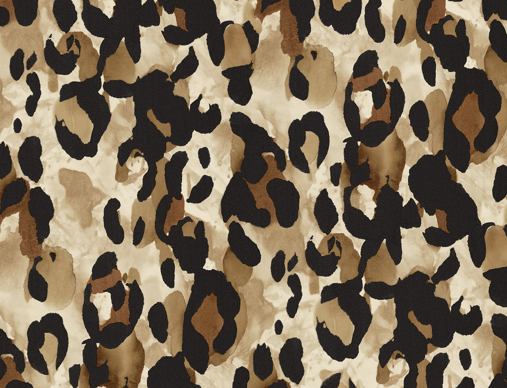 Malibu PS Leopard Print Contemporary Animal Print - Fallburn Tan | Peel and Stick Removable Wallpaper