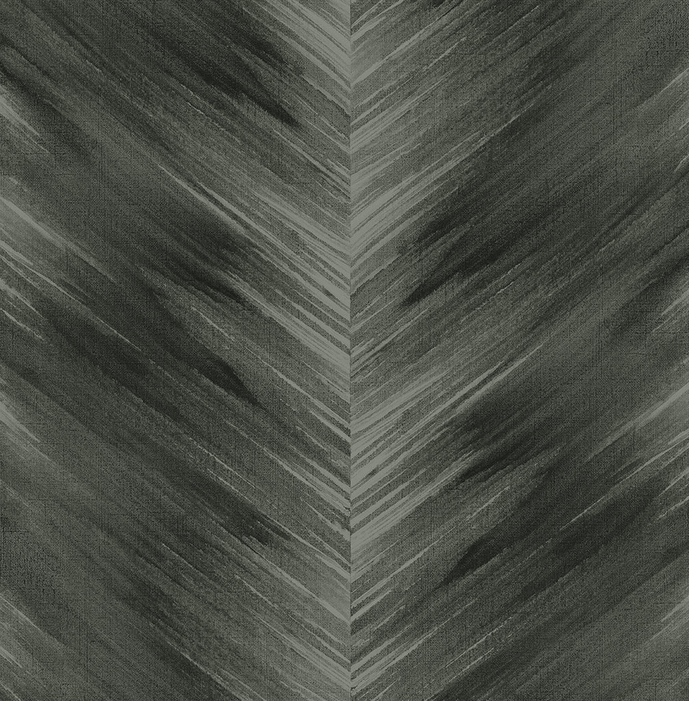 Malibu PS Washed Chevron Contemporary Chevron - Charcoal | Peel and Stick Removable Wallpaper